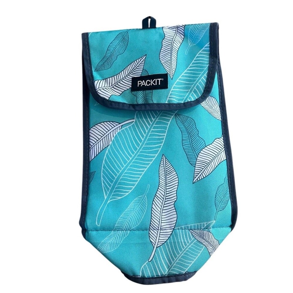 PackIt Freezable 1.5L Soft Sided Cooler Wine Bag Aqua Blue